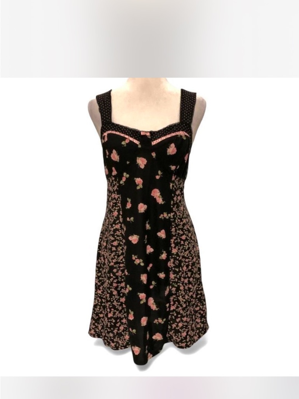 BISOU BISOU• patchwork floral slip dress